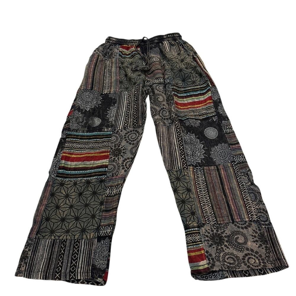 NWT Mexican Blues Womens Small Patchwork Hippie Pants Boho Festival Artsy